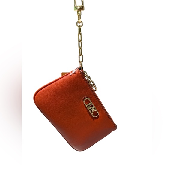 Michael Kors Orange Wristlet with Gold Chain - Picture 1 of 5